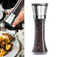 kitchen salt and pepper grinder 6oz stainless steel mill shakers easy to use fill bbq cooking utensil spice pepper grinder