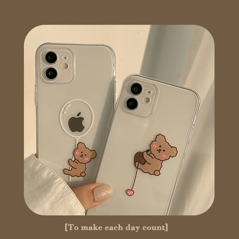 

Transparent Cartoon Bear Case For iPhone 13 13mini 13Pro 13ProMax 12 12mini 12Pro 12ProMax 11 11Pro 11ProMax X XS XSMAX XR 8Plus