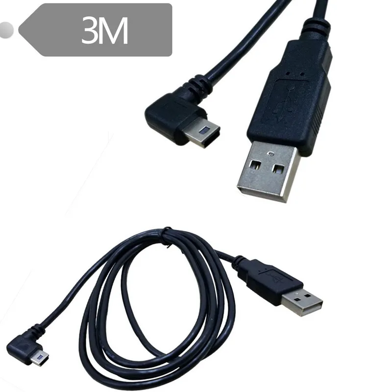 USB кабель для передачи данных A папа-мини-usb B 5Pin папа 90 градусов вверх/вниз/влево/вправо Угол адаптер зарядный кабель синхронизации 0,25 м 1,5 м 3M