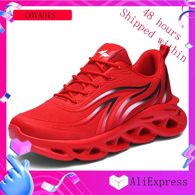 

Men's Flame Printed Sneakers Flying Weave Sports Shoes Comfortable Running Shoes Outdoor Men Athletic Shoes