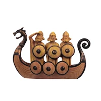 viking boat ornament retro dragon boat soldier crafts for home resin home decor hand painted home decoration accessories sweetie