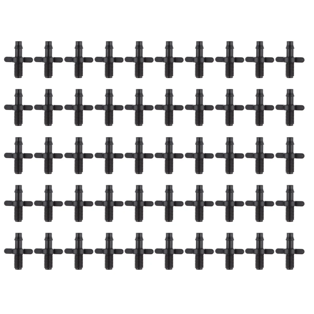 

50x 47 Screw Thread Barbed Double-Way Irrigation Garden Water Connectors