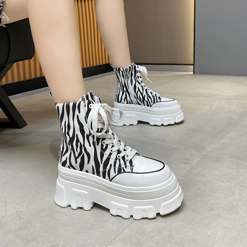 Кеды женские с высоким верхом холщовые кроссовки на платформе Вулканизированная