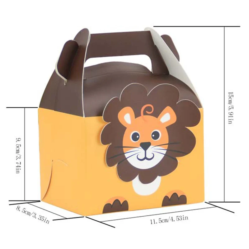 

20pcs Cartoon Handle Cake Box Kraft Paper Cardboard Gift Box Packaging Cupcake Dessert Party Favor Birthday Wedding Decoration