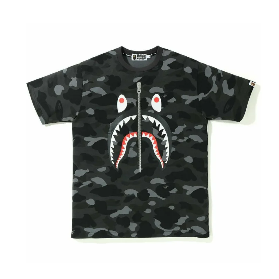 

BAPE camouflage shark short-sleeved Japanese tide brand new short-sleeved printing style young men and women couples the same T-