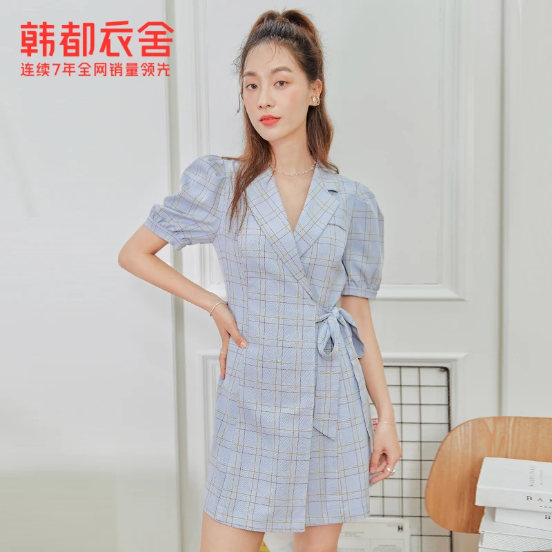 Женское платье с пышными рукавами Handu Clothing House Новинка лета 2021 нежное элегантное