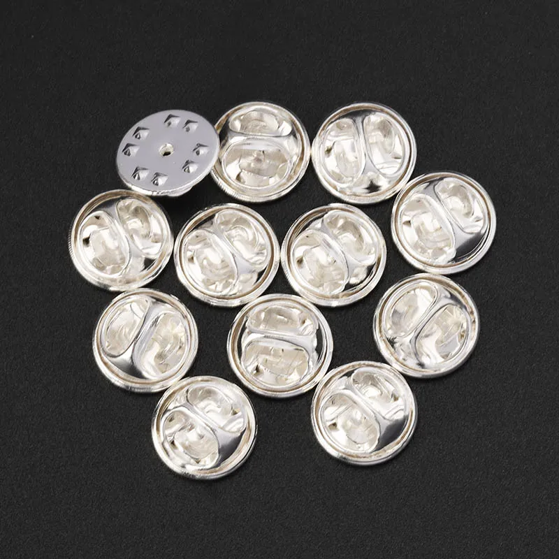 50Sets/lot Gold Rhodium Copper Nail Tie Tack Lapel Pin Back Clutch Scatter Butterfly Clasp Squeeze Badge Holder DIY Jewelry