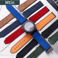 leather strap mens watch accessories for hublot watches outdoor sports rubber strap ladies wristband 19mmx25mm bracelet buckle