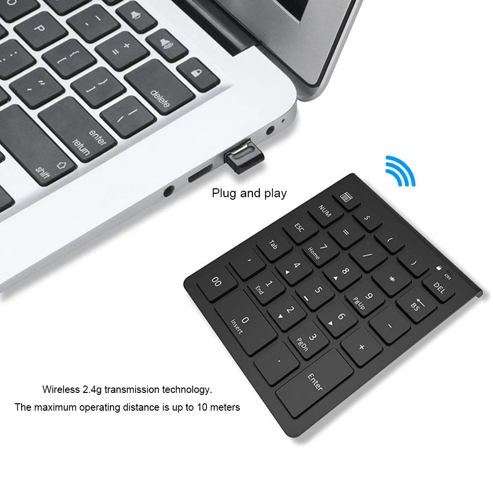 

2.4G Wireless Set Mini Digital Keyboard 28 Keys USB Numeric Keypad Wireless Silent Mouse For Laptop PC Notebook Desktop