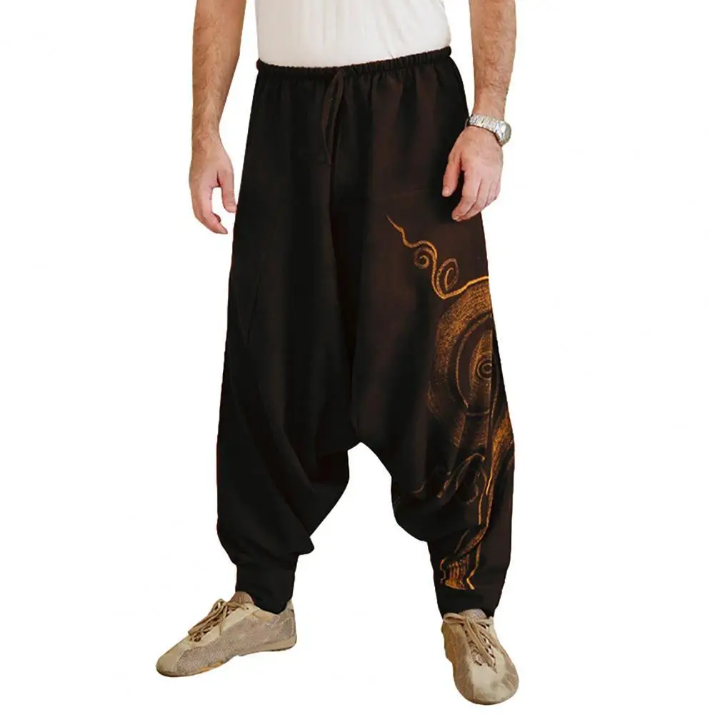 

70% Dropshipping!!Men Stylish Drawstring Drop Crotch Ankle Tied Baggy Trousers Long Harem Pants