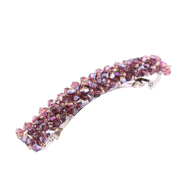 Purple Лидер продаж, 1 шт., 7 цветов, корейские элегантные шпильки, заколки для волос, заколки со стразами, заколки для волос для женщин, аксессуары для волос для девочек - Цвет: Purple