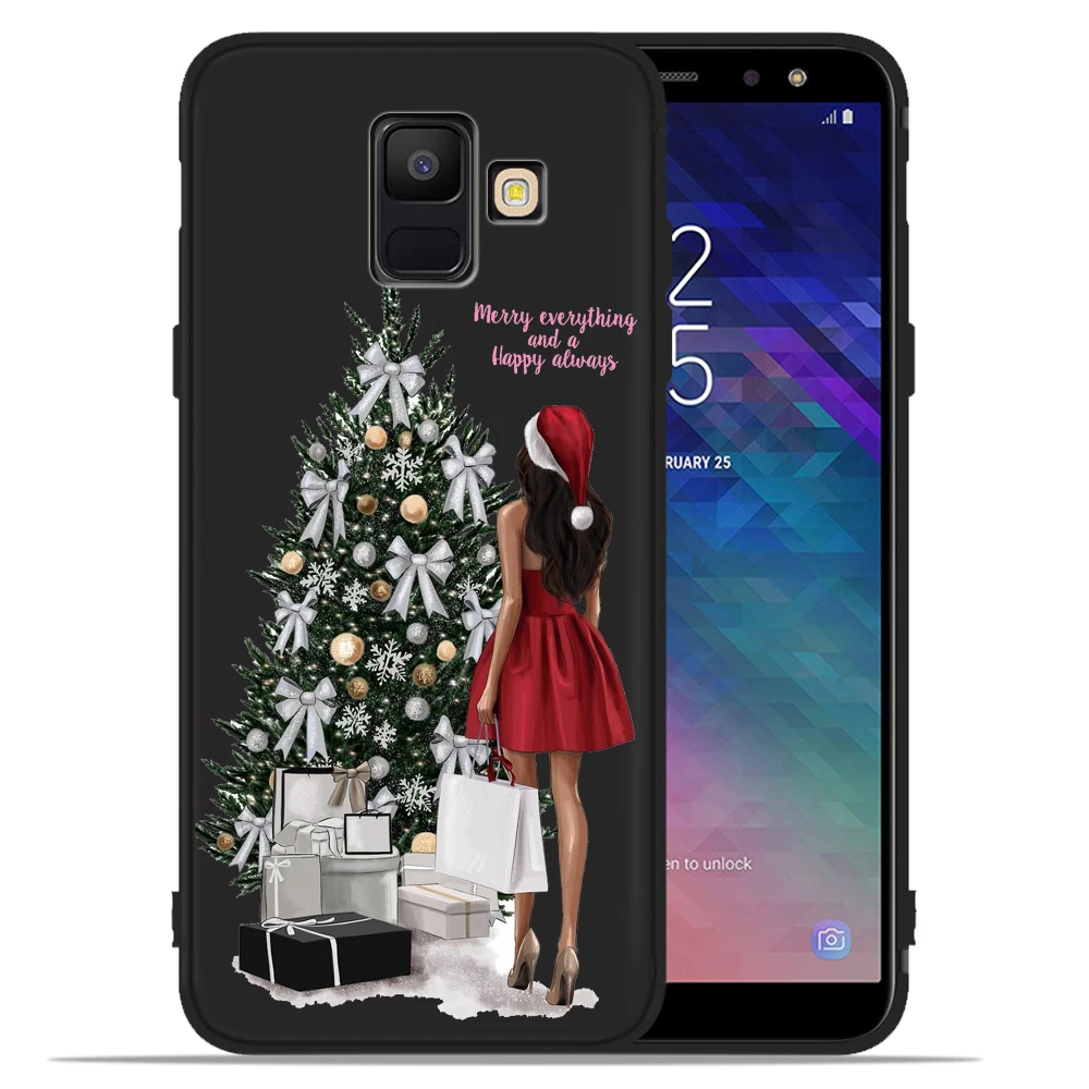 Роскошный чехол для телефона оболочка Samsung A8 2018 модный Рождественский девушек A7 A6