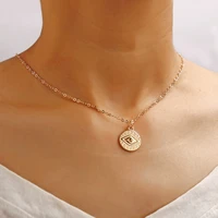 new gold eye pendant necklace for women retro girls clavicle chain pendant sweater chain evil eye necklace hip hop jewelry