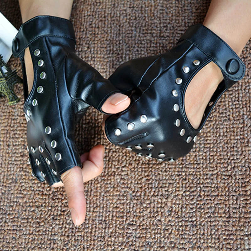 Новое поступление 2022, искусственная кожа, перчатки без пальцев, сексуальные женские черные перчатки для вечерние