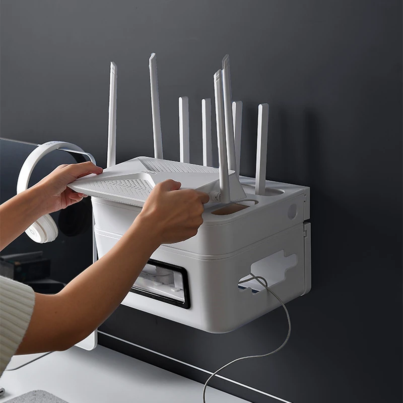 Маршрутизатор Wi-Fi для хранения ящик настенный Монтажная стойка для досок ТВ стойка данных защиты расположение провода Пластик рамки с выдвижными ящиками Тип