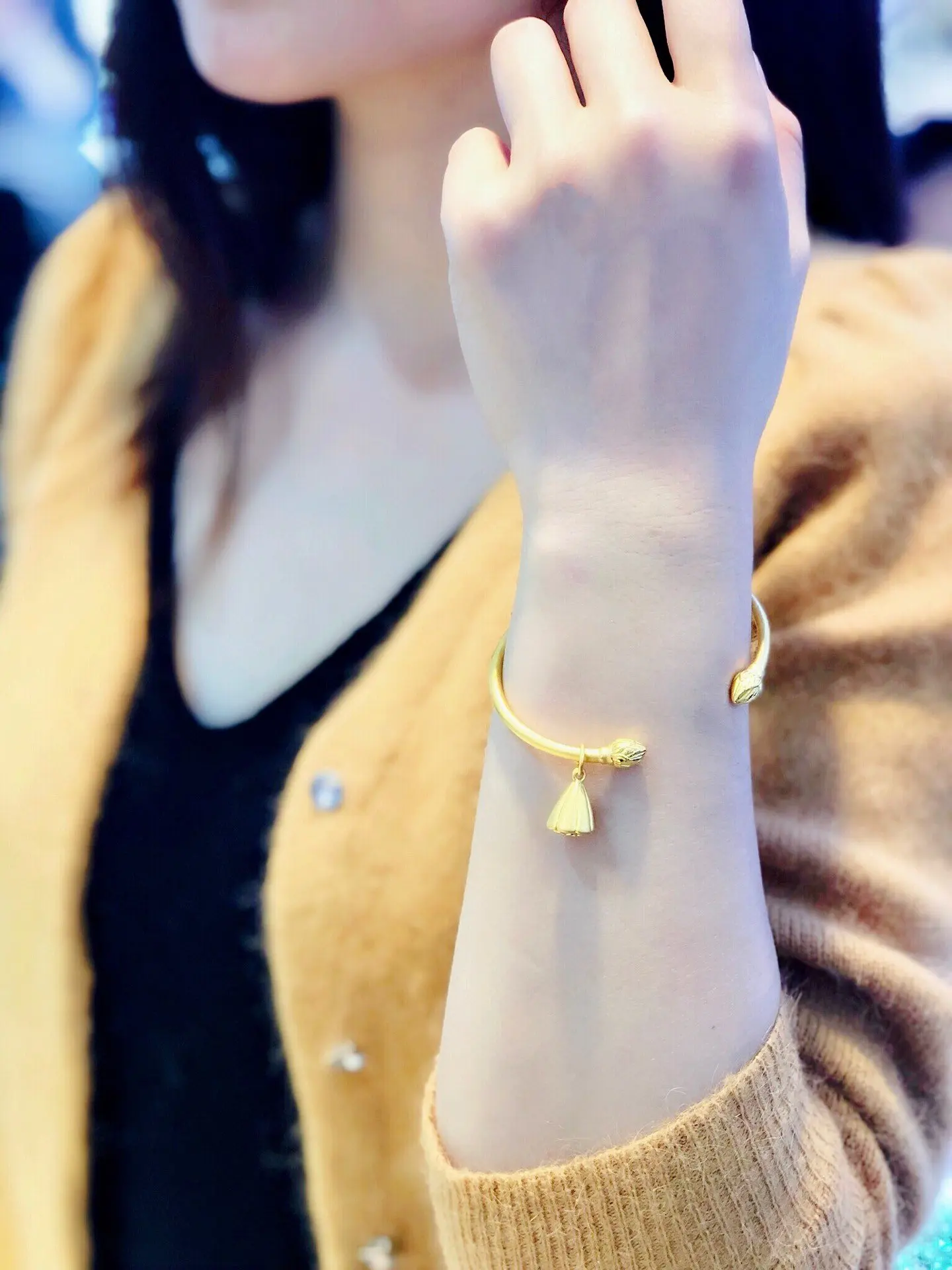 

HX 24K Pure Gold Bracelet Real 999 Solid Gold Bangle Upscale Beautiful Romantic Trendy Classic Jewelry Hot Sell New 2020