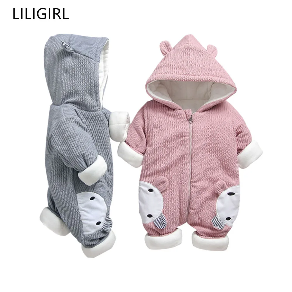 LILIGIRL/новый детский костюм комбинезоны Одежда для мальчиков и девочек на холодную
