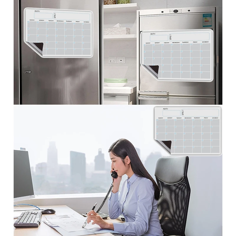 A3 netic Whiteboard Dry Erase Calendar Set Weekly Planner for Refrigerator Fridge Kitchen Home 17X12 inch | Дом и сад