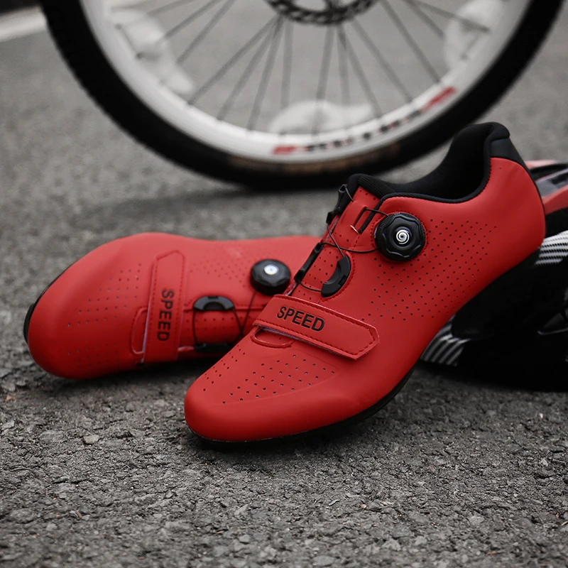Online Sepatu Bersepeda Sepeda MTB Baru Sneakers Bersepeda Mengunci Sendiri Pria Wanita Sepatu Bersepeda Sejuk Sol Nilon Sneakers Flat Mtb