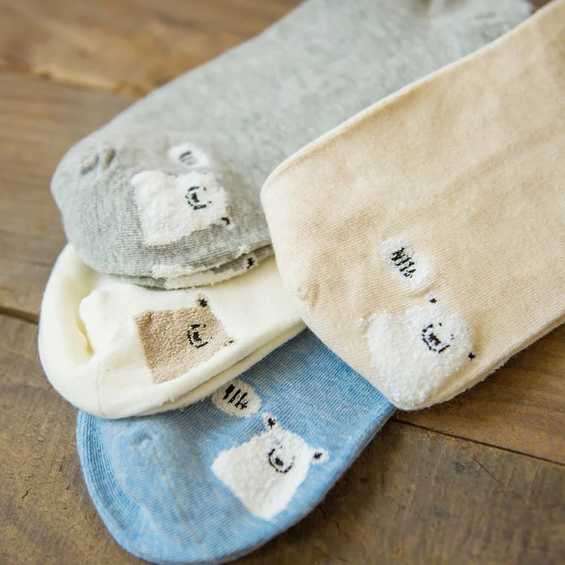 Женские хлопковые карамеллы 22 см весна осень милые носки лодочки с рисунком