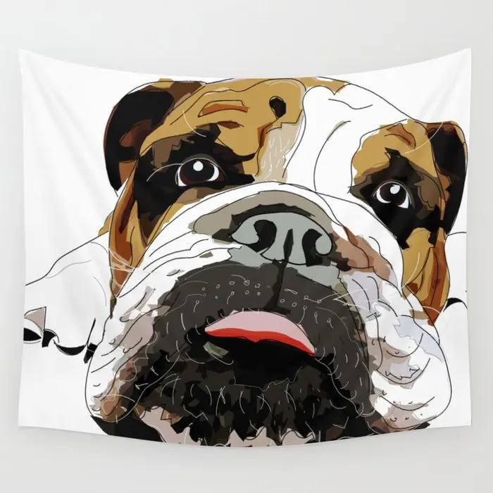 

English Bulldog Tapestry Wall Hanging Hippie Tapestries Rugs Home Living Room Dorm Decoration Tablecloths Blanket