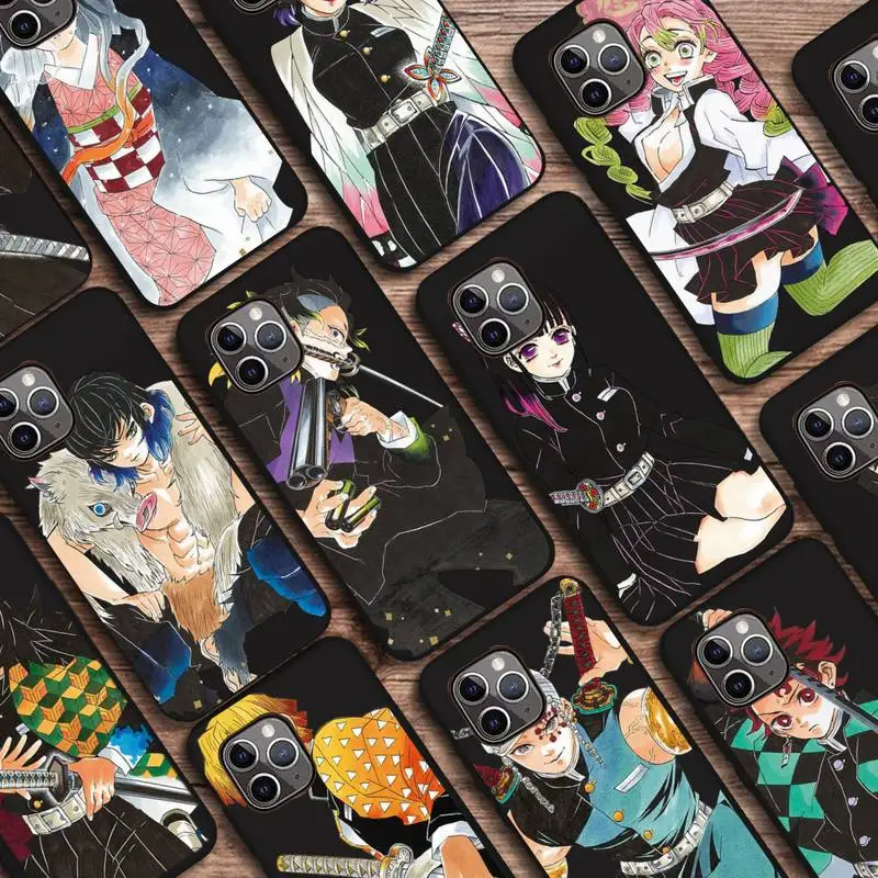 

Demon Slayer Blade Comic Postcard Phone Case Candy Color for iPhone 6 7 8 11 12 s mini pro X XS XR MAX Plus