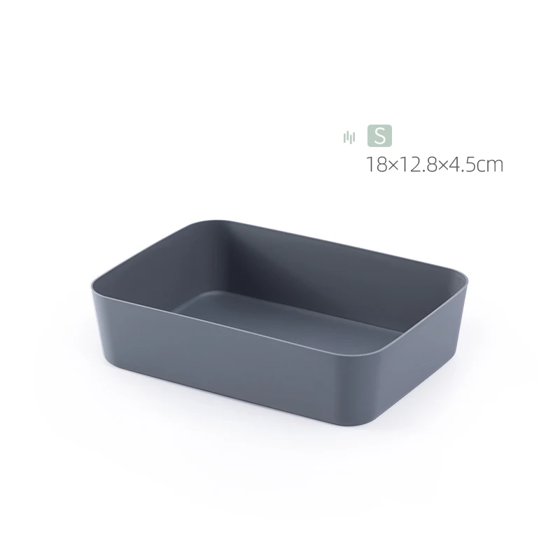 small gray BNBS пластиковый поднос для сервировки столовых приборов, органайзер для хранения столовых приборов, поднос для доуеров, Кухонные цифровые аксессуары, ящик для косметики - Цвет: small gray