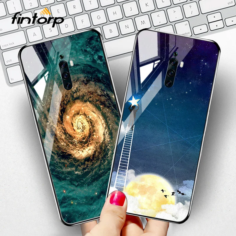 Чехол из закаленного стекла для OPPO Reno 2 2Z A9 2020 A11X чехлы со звездным космосом