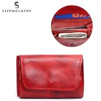 sc vintage genuine leather wallet for men women brand handmade short small flap pocket female%e2%80%99s wallets coin purse card holders