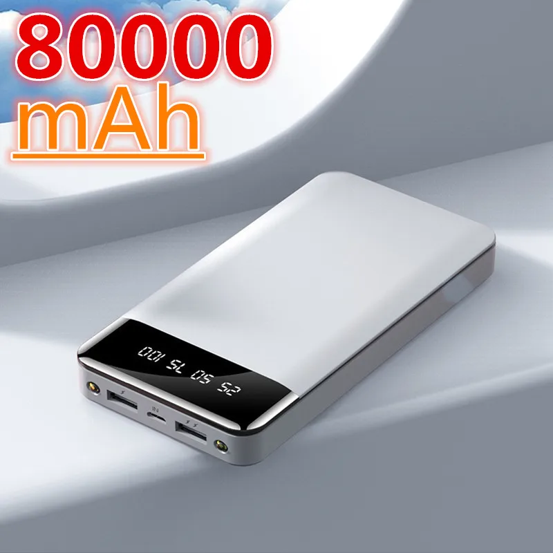 80000 mAh большой емкости банка мощности для Xiaomi Samsung Iphone повербанк мобильный телефон