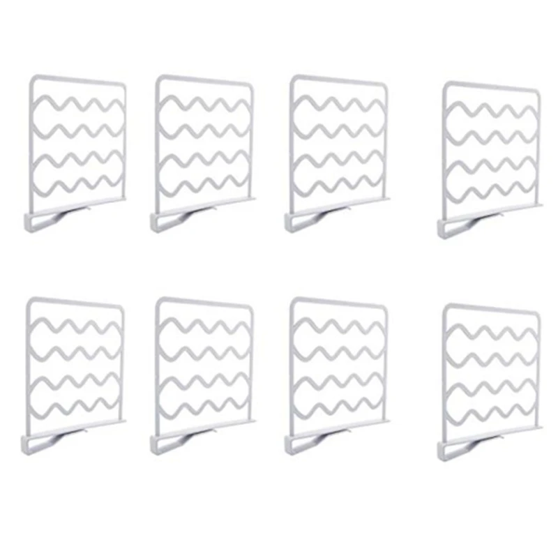 Closet Shelf Divider and Separators for Wood Shelves Kitchen Cabinets Libraries Clothes Organizer Dividers - 8 Pac | Дом и сад