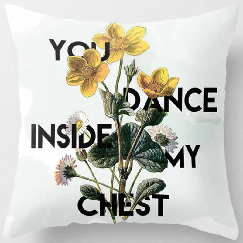 Лидер продаж Модный чехол для подушки с изображением красивых растений букв птиц