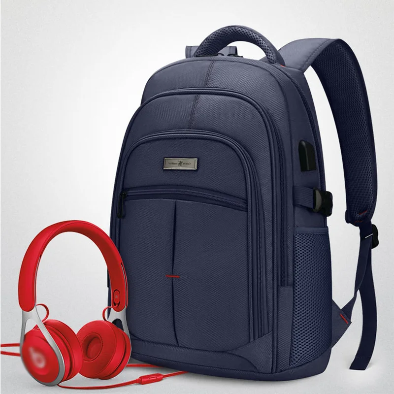 

High-end versatile large-capacity nylon backpack, multifunctional leisure sports bag with USB charging port, 14-inch laptop bag