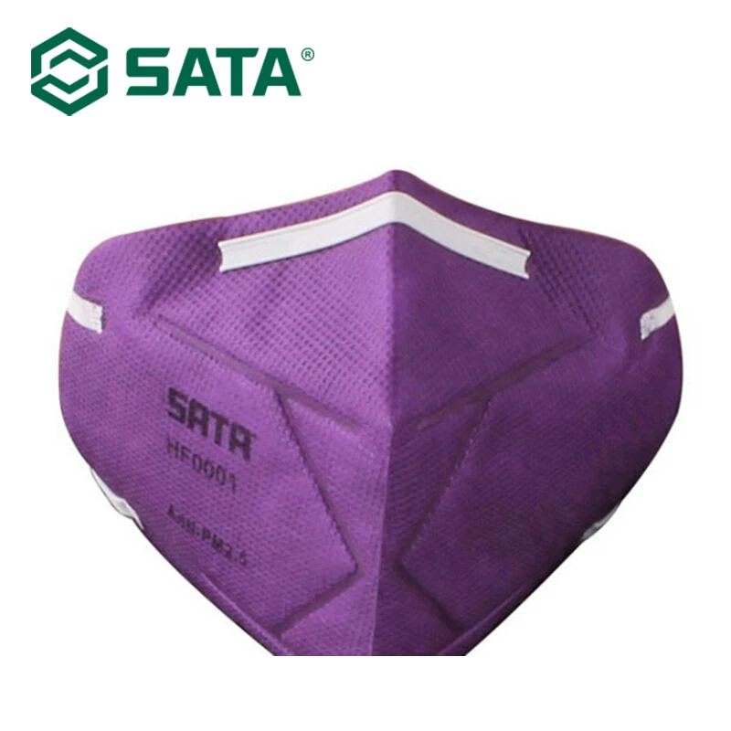 Пылезащитная маска SATA 20 шт. одноразовая разноцветная HF0001 белая желтая фиолетовая