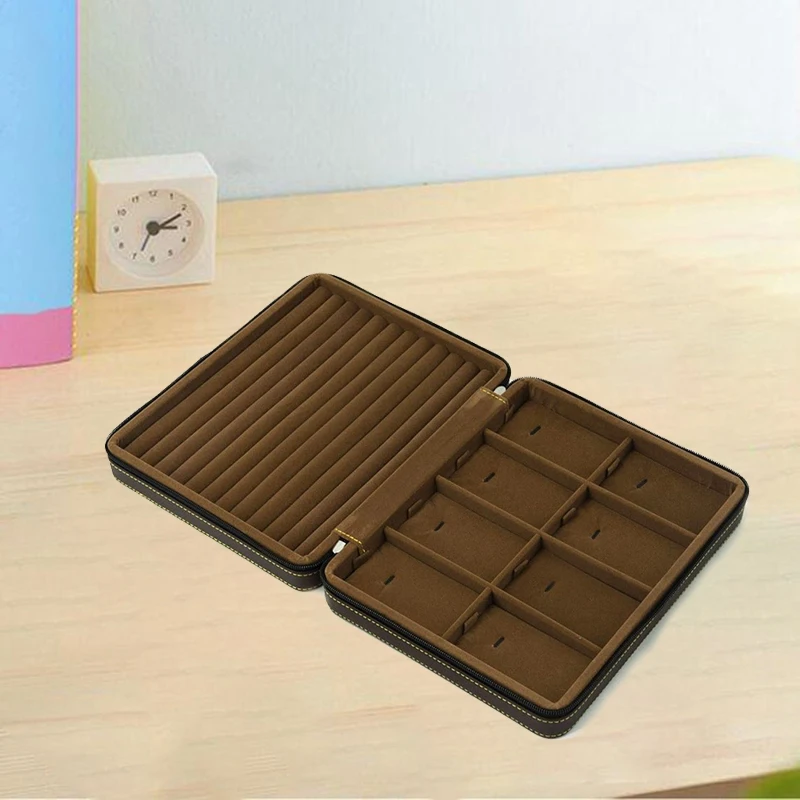 

Brown Portable Pendant, Ring Large-Capacity Jewelry Bag, Jewelry Bag