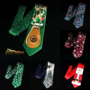 Мужские рождественские галстуки jemygies, 9 см, шелковые, красные, хорошего качества, рандомный Рождественский галстук, НАБОР ЗАЖИМОВ вечерние ринки, свадьбы, праздника, подарок