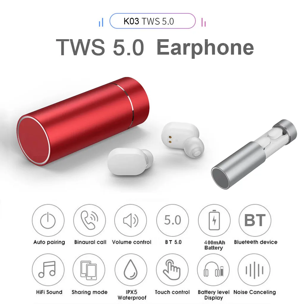Фото 4 часа Время игры для iPhone K03 True HIFI Беспроводная Blueteeth 5 0 гарнитура Спорт Близнецы 4 часа Время игры для iPhone K03 True HIFI Беспроводная Blueteeth 5 0 гарнитура Спорт Близнецы