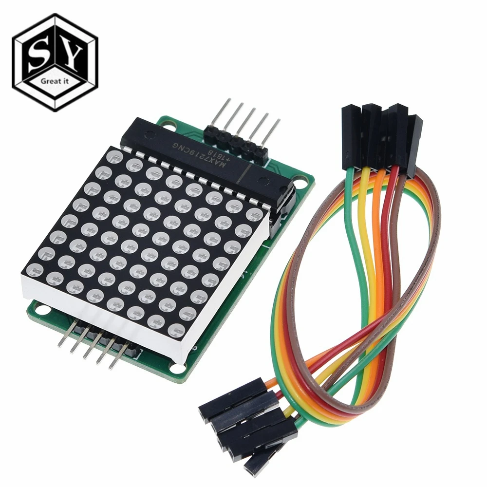 Модуль управления светодиодным дисплеем 8x8 8*8 MAX7219 для Arduino интерфейсный модуль 5 В