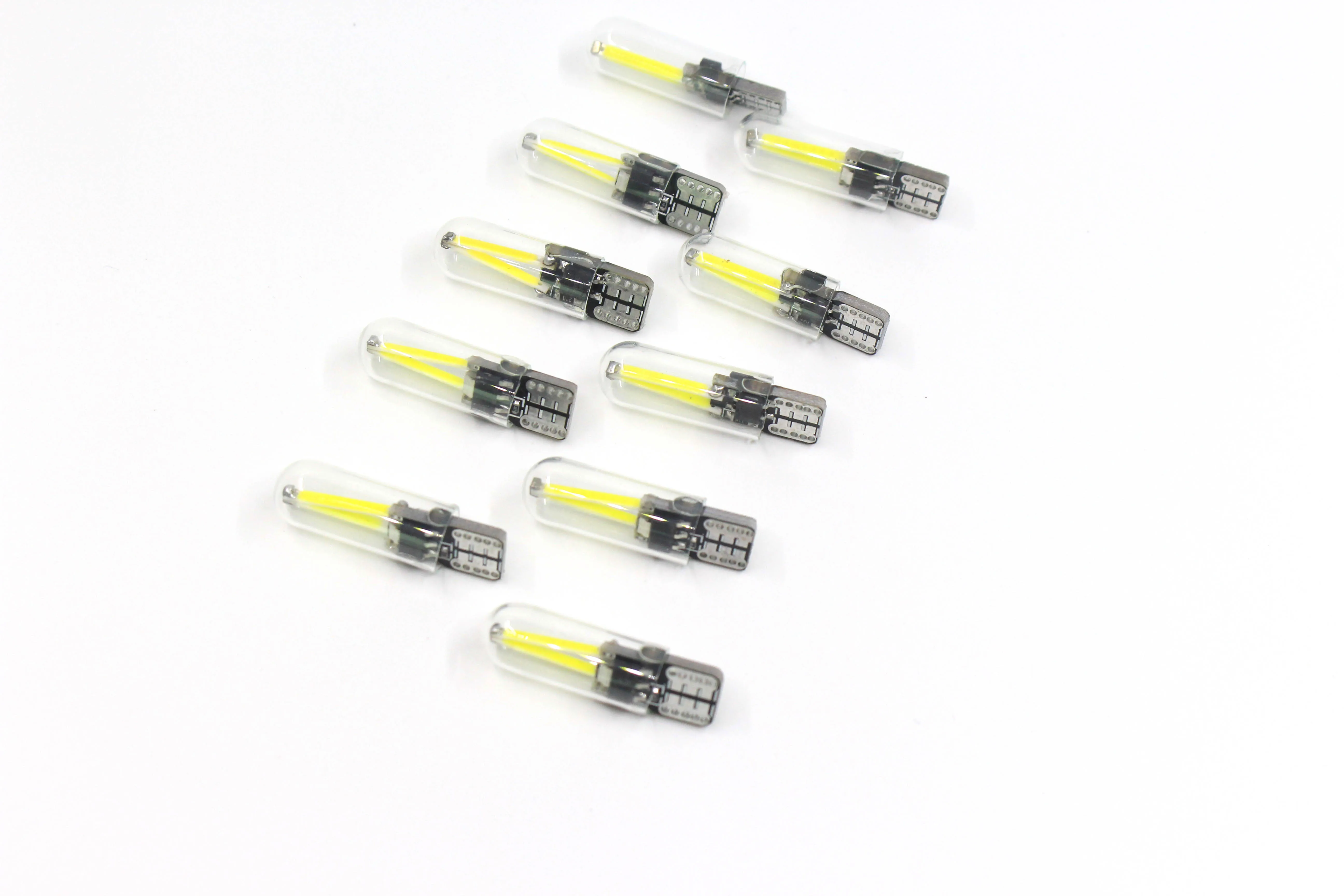 10 шт. очень яркий светодиодный купольная лампа T10 COB W5W Стекло светильник 12V