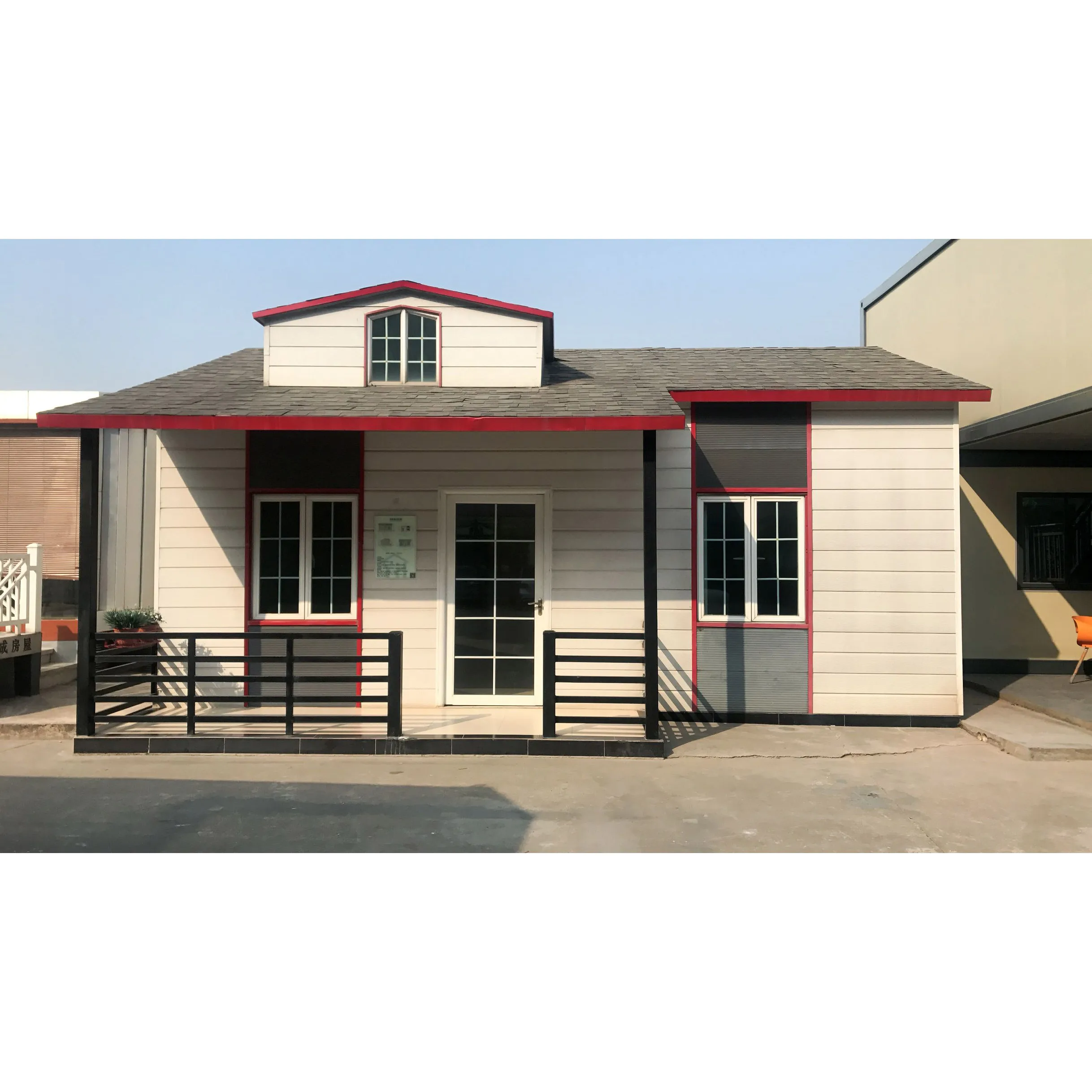 Складная плоская упаковка контейнер Ho с стеклянным украшением для фасада