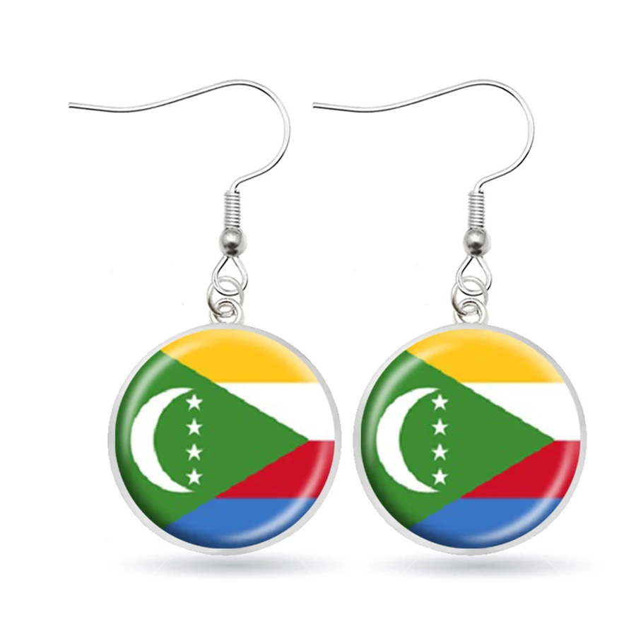 National Flag Earrings Benin Niger Chad Gabon Angola Zambia Namibia Comoros Swaziland COD Mauritius Dangle Jewelry | Украшения и