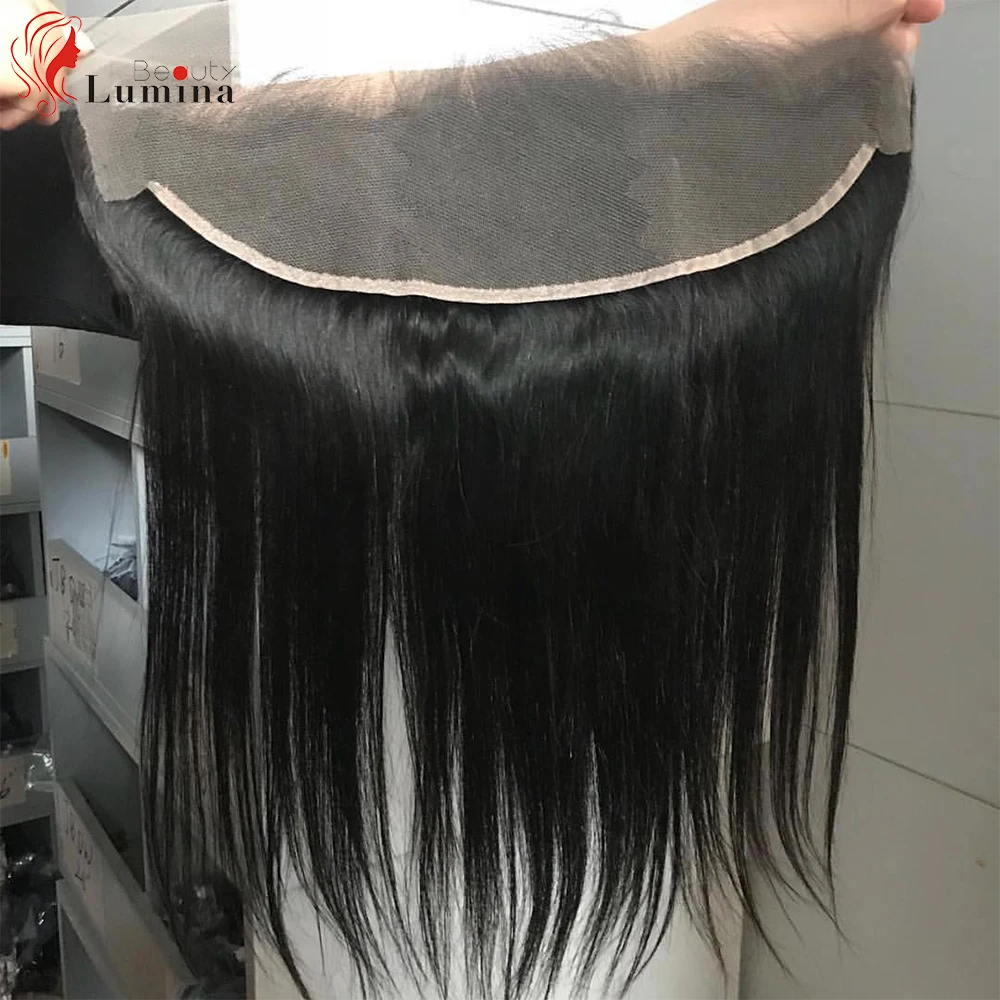 

Прямые волосы на сетке, человеческие волосы на сетке, фронтальные, свободные/Средние/три части, волосы без повреждений, предварительно выщи...