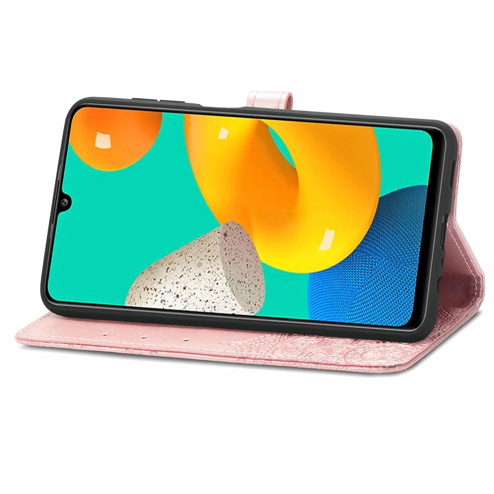 Чехол-книжка для Samsung Galaxy M32 кожаный с 3D рисунком мандалы цветами M 32 M325F M325FV M325 |