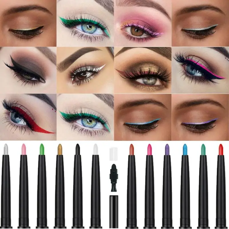 Карандаш для подводки глаз с двойной головкой матовый Блестящий мерцающий белый