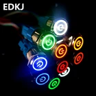 Мини круглая кнопка 5 цветов Водонепроницаемый самоблокирующийся кнопочный переключатель ВКЛ.ВЫКЛ. 16 мм 3-6 в 12 В 24 В 220 В кнопки для модификации автомобиля