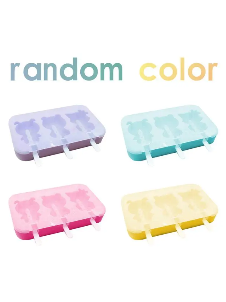 Симпатичная форма для мороженого с крышкой силиконовая домашнего ручной работы