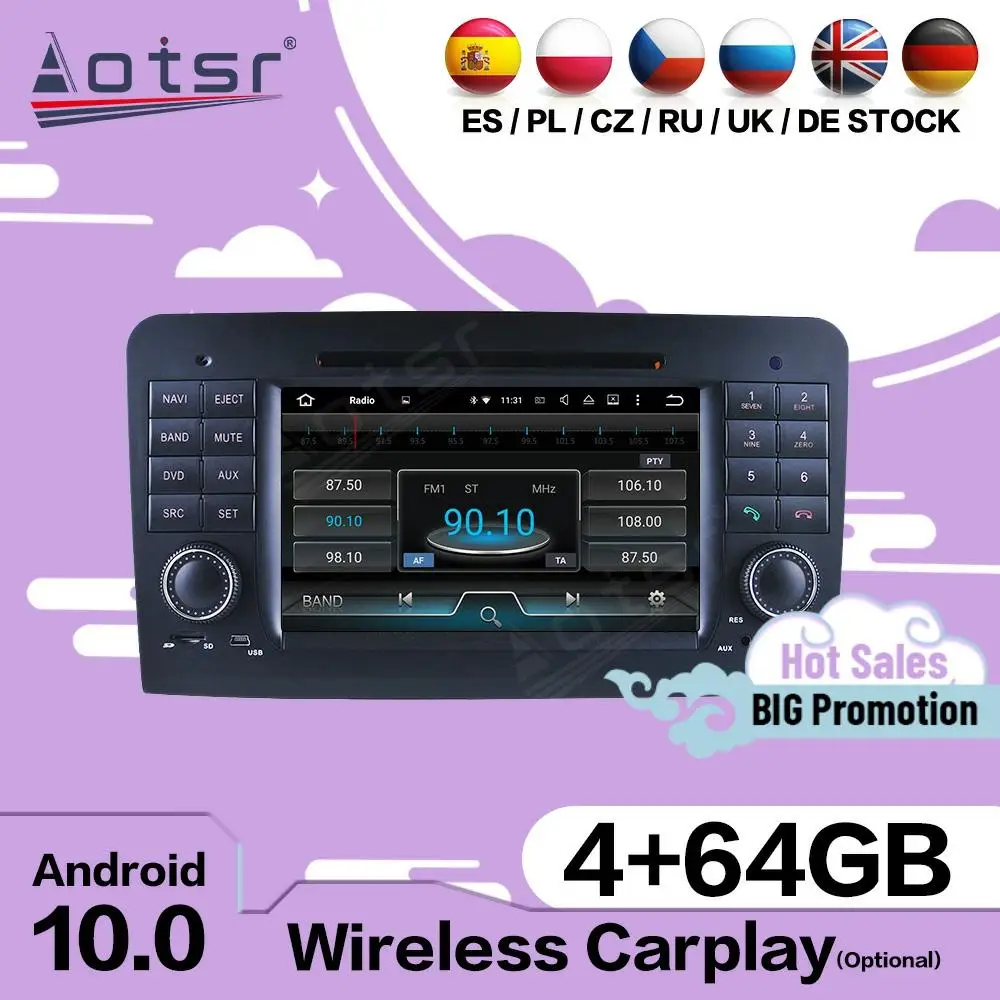 

Carplay Android For Mercedes Benz ML W164 GL X164 2005 2006 2007 2008 2009 2010 2011 2012 Car GPS Audio Radio Receiver Head Unit