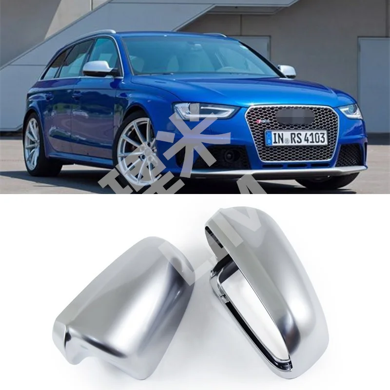 Матовый хромированный чехол для зеркала заднего вида Audi A3 8P A4 A6 B7 2002 2008|Зеркала и
