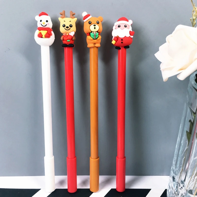 20 шт ручка подарок к Рождеству гелевая Рождественская нейтральная 0 5 черная