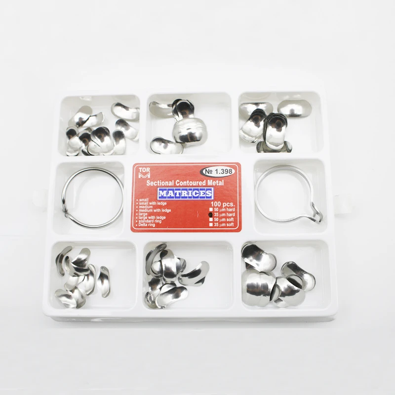 Новинка 100 шт. полный комплект стоматологическая матрица секционные Контурные